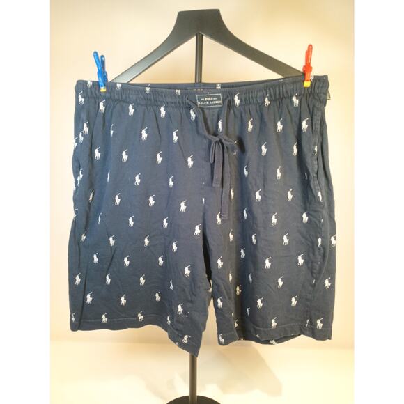 Polo Ralph Lauren Blue Label Men's LRG Sleepwear Shorts Navy Pony Pajama Lounge - Picture 8 of 8
